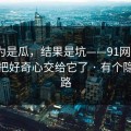 我以为是瓜，结果是坑——91网页版｜别再把好奇心交给它了 · 有个隐藏套路