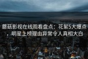蘑菇影视在线观看盘点：花絮5大爆点，明星上榜理由异常令人真相大白