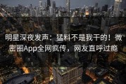 明星深夜发声：猛料不是我干的！微密圈App全网疯传，网友直呼过瘾