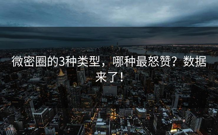 微密圈的3种类型，哪种最怒赞？数据来了！