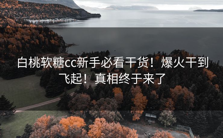 白桃软糖cc新手必看干货！爆火干到飞起！真相终于来了