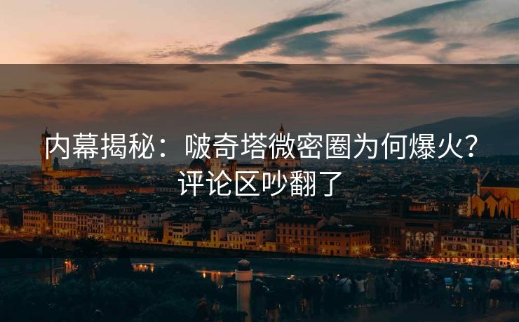 内幕揭秘：啵奇塔微密圈为何爆火？评论区吵翻了