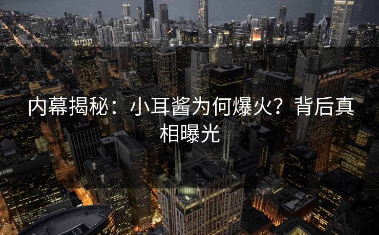 内幕揭秘：小耳酱为何爆火？背后真相曝光