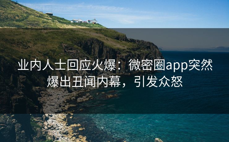 业内人士回应火爆：微密圈app突然爆出丑闻内幕，引发众怒